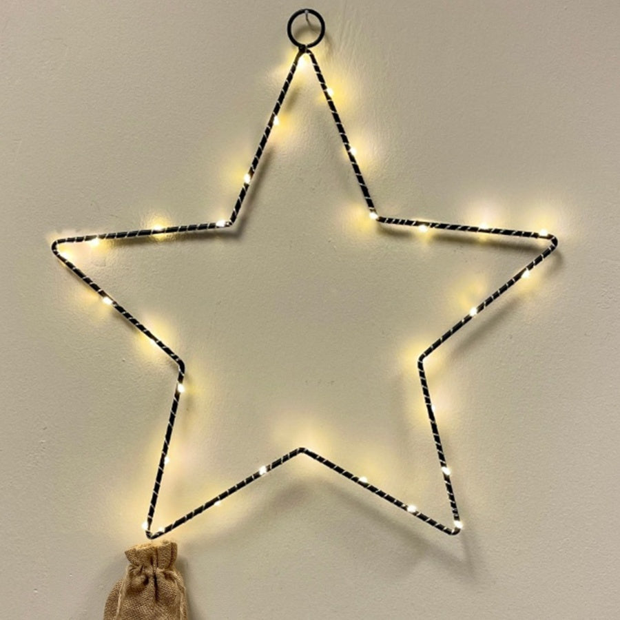 Black LED Hanging Star XL 75cm - Battery Operated
