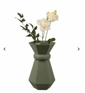 Geo Vase Queen Polyresin in Jungle Green by Present Time