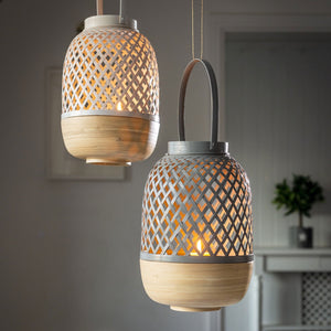 Grey Bamboo Lantern