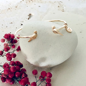 Gold Love Birds Necklace - Long