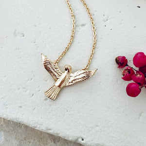 Gold Love Birds Necklace - Long