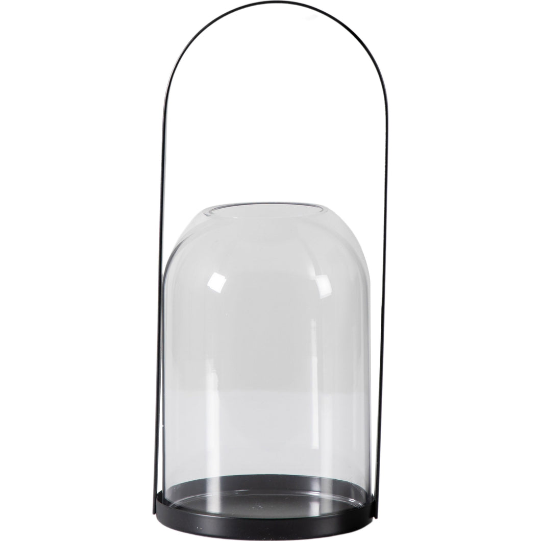 Black Iron & Glass Dome Lantern Hurricane