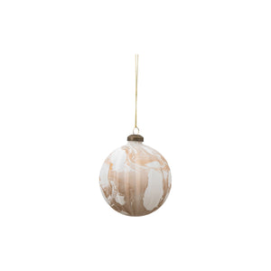 Bronze Marbled Christmas Rippled Bauble 10cm