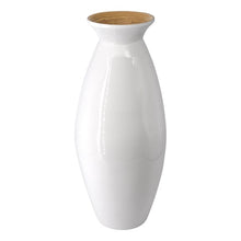 Load image into Gallery viewer, White Handmade Bamboo Vase 43cm
