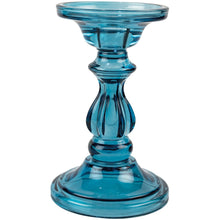 Load image into Gallery viewer, Glass Candle Holder Azure Blue
