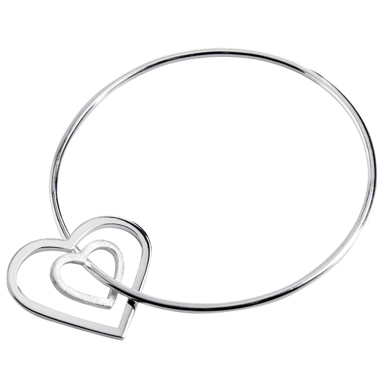 Chris Lewis Sterling Silver Eternity Hearts Bangle
