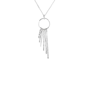 Chris Lewis Sterling Silver Symetrical Pendant Necklace