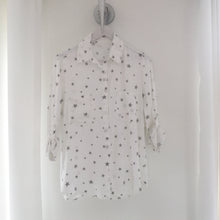 Load image into Gallery viewer, White Cotton Shirt with Grey Stars
