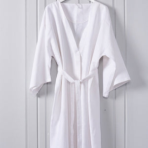Chalk Linen Kimono - WHITE