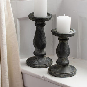 Concrete Grey Candlestick by Grand Illusions