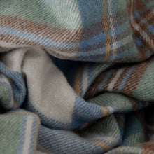 Load image into Gallery viewer, Stewart Blue Tartan Recycled Wool Blanket 145x190
