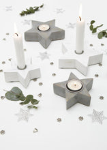 Load image into Gallery viewer, Grey Star Candle Tea-Light Holders - Set of 2

