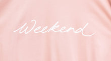Load image into Gallery viewer, Chalk Darcey Pink T.Shirt with &#39;Weekend &#39; Embellishment
