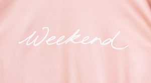 Chalk Darcey Pink T.Shirt with 'Weekend ' Embellishment