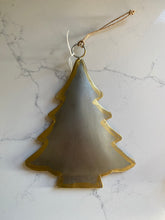 Load image into Gallery viewer, Hanging Christmas Tree Bauble Metal Silver with Gold Edge
