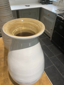 White Handmade Bamboo Vase 43cm