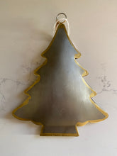 Load image into Gallery viewer, Hanging Christmas Tree Bauble Metal Silver with Gold Edge
