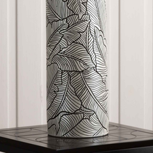 Load image into Gallery viewer, Pearl White and Black Tall Leaf Vase - 60cm
