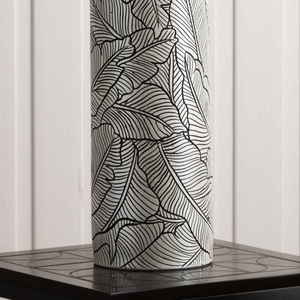 Pearl White and Black Tall Leaf Vase - 60cm