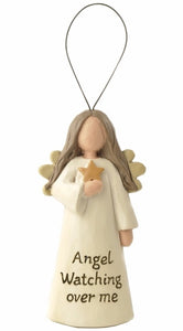 Wooden Angel Hanging Decoration Watching Over Me - 7cm