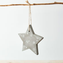 Load image into Gallery viewer, Hanging Concrete Star Decoration Bauble 10cm
