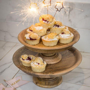 Mango Wood Natural Cake Stand - Small