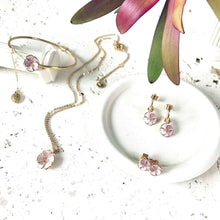 Load image into Gallery viewer, Gold Camelia Necklace with Pink Enamel
