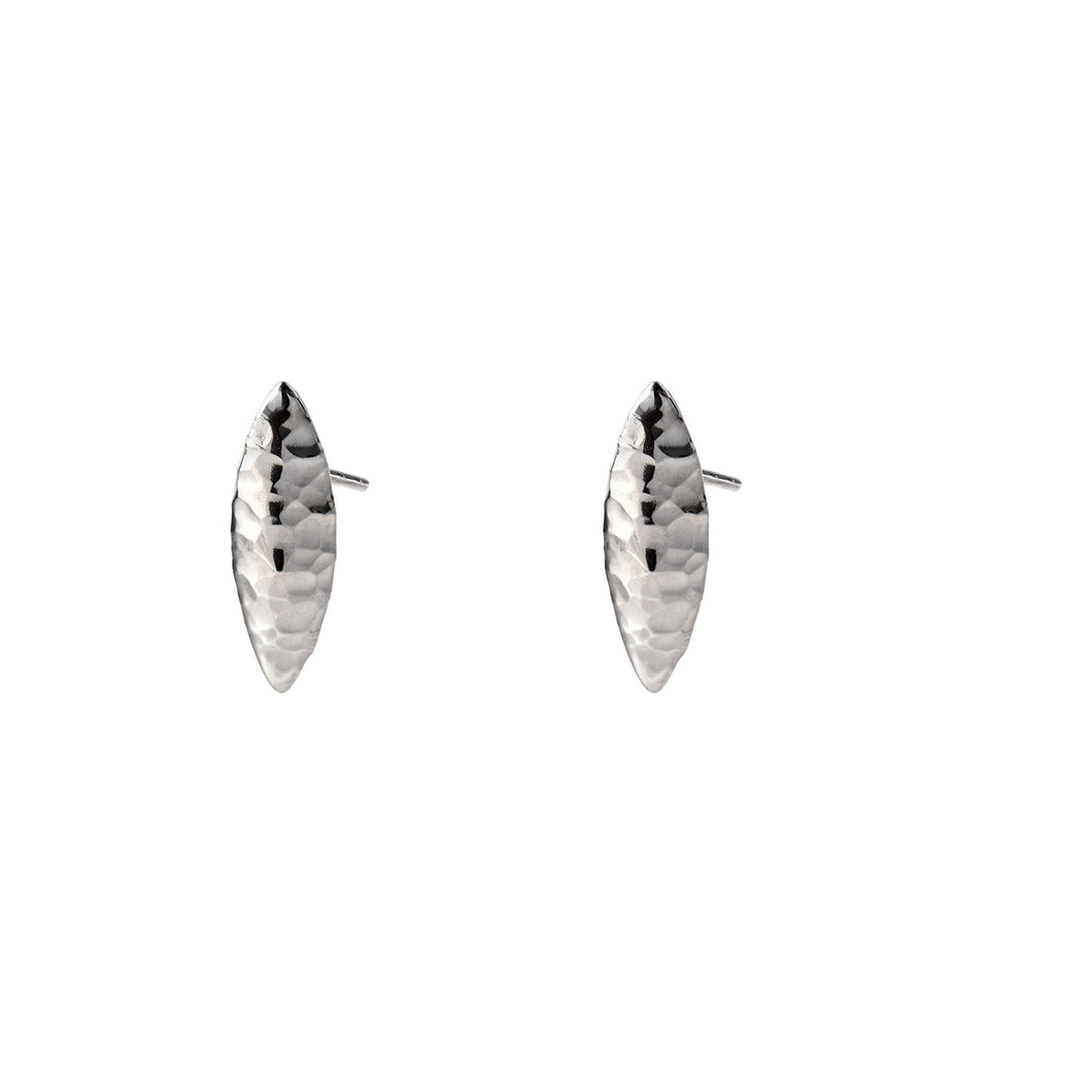 Chris Lewis Sterling Silver Olive Leaf Stud Earrings