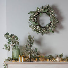 Load image into Gallery viewer, White Berry Christmas Wreath with mixed leaves - Green/White 51cm
