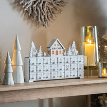 Load image into Gallery viewer, White Wooden Advent Drawer Calendar with LED
