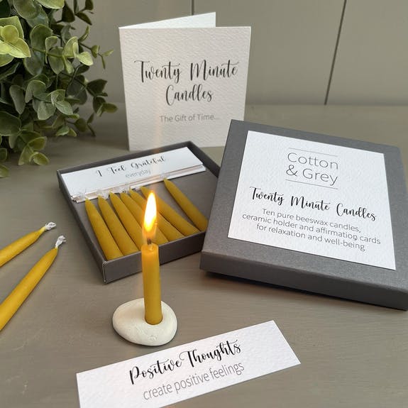 Cotton & Grey 20 Minute Handmade Beeswax Candles