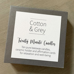 Cotton & Grey 20 Minute Handmade Beeswax Candles