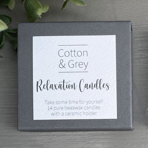 Cotton and Grey Relaxation Handmade Beeswax Candles