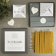 Load image into Gallery viewer, Cotton and Grey Time for You Handmade Beeswax Candles
