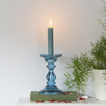 Load image into Gallery viewer, Glass Candle Holder Azure Blue
