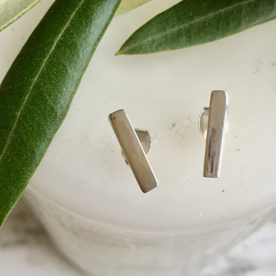 Sterling Silver Stud Line Earrings