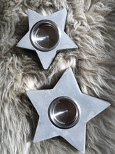 Load image into Gallery viewer, Grey Star Candle Tea-Light Holders - Set of 2
