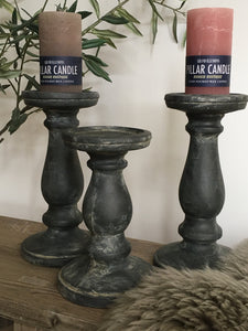 Concrete Grey Candlestick by Grand Illusions