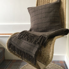 Load image into Gallery viewer, Handloom Woven Tweed Cushion-Cover Taupe/Black
