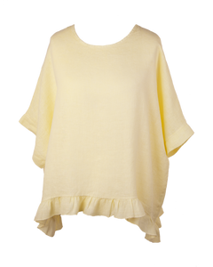 Linen Frill Tunic - Yellow