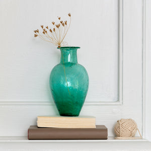 Chambal Vase Recycled Glass - Teal