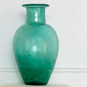 Chambal Vase Recycled Glass - Teal