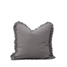 Load image into Gallery viewer, Oli Linen Ruffle Cushion - Silver Grey
