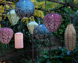 Solar Lantern Blue Globe by Lightstyle London