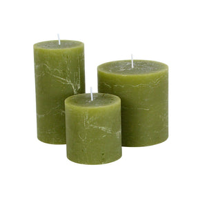 Grand Illusions Rustic Pillar Candle in Fern Green 100 x 100