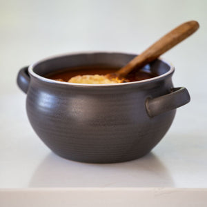 Stoneware Soup Bowl in Slate Grey