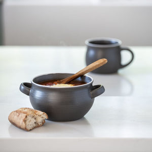 Stoneware Soup Bowl in Slate Grey