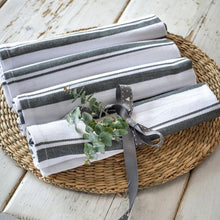 Load image into Gallery viewer, Ticking Stripe Napkins - set of 4 by Retreat Home
