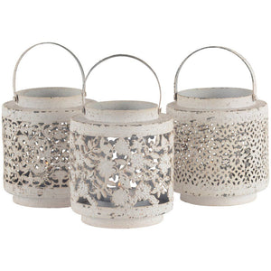 Jai Rustic Hurricane Lantern Ivory