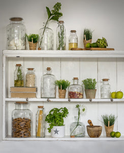 Fat Glass Etched Star Jar